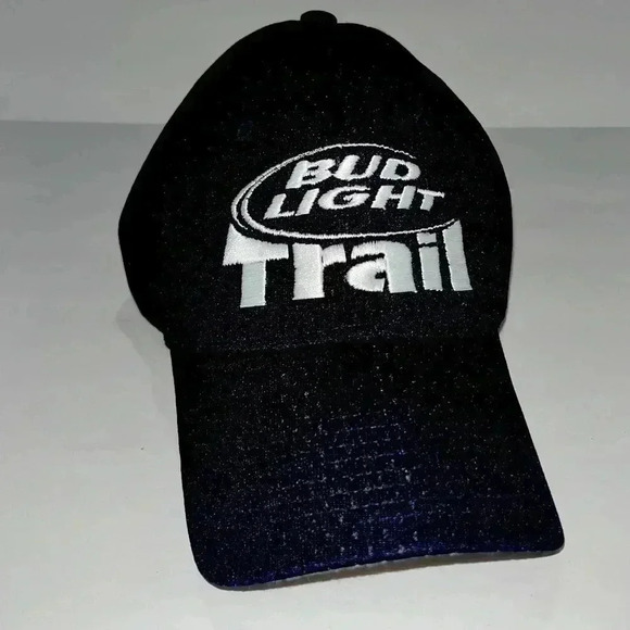 Bud Light Trail 🧢 Cap Outdoor Pro series brand jersey fabric black - Picture 1 of 4